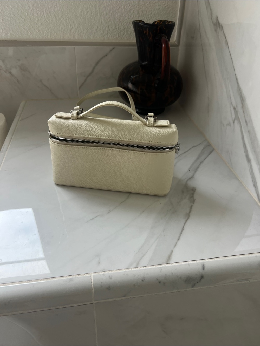 Cream Top-Handle Women’s Box Bag - Minimalist Everyday Carry
